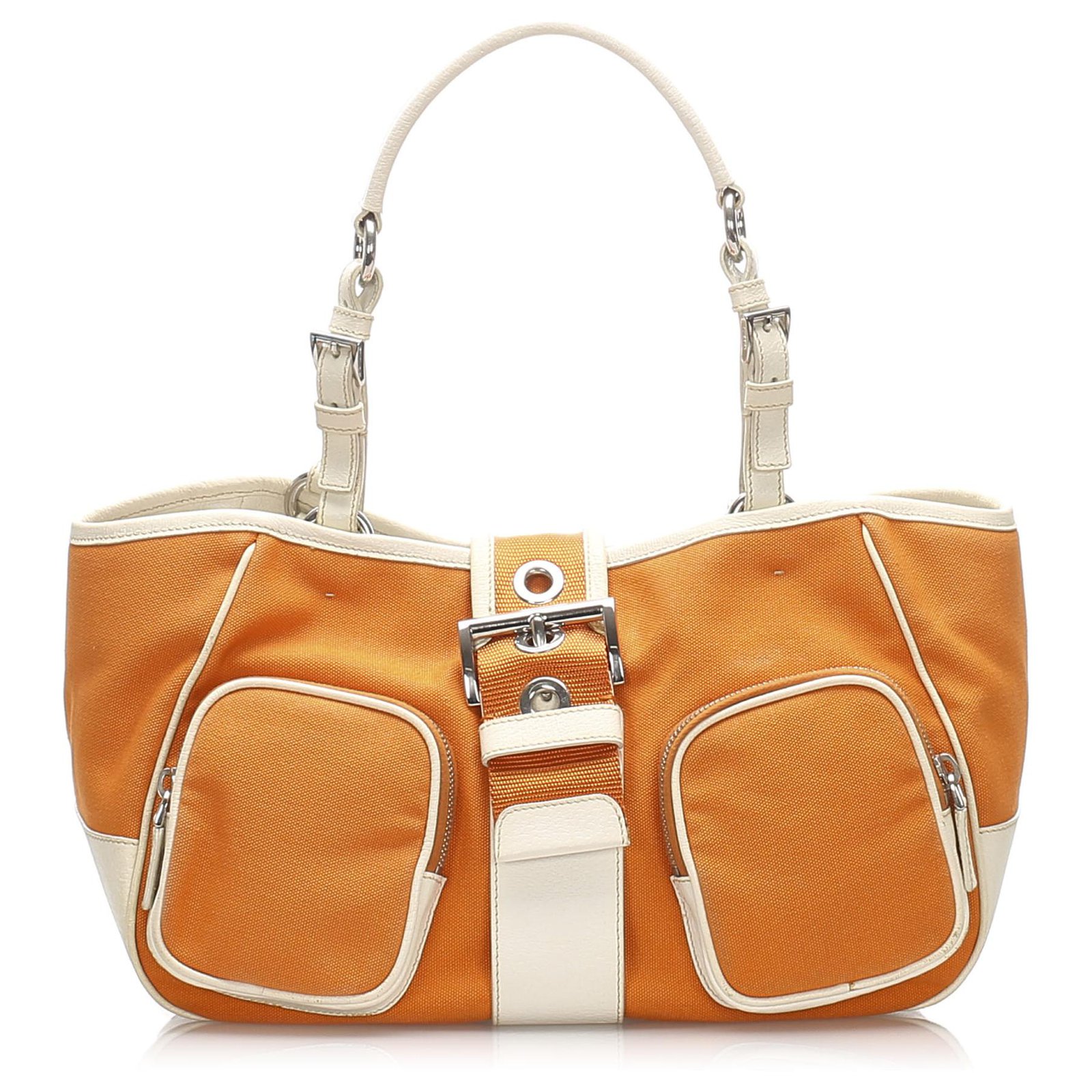 prada orange leather bag