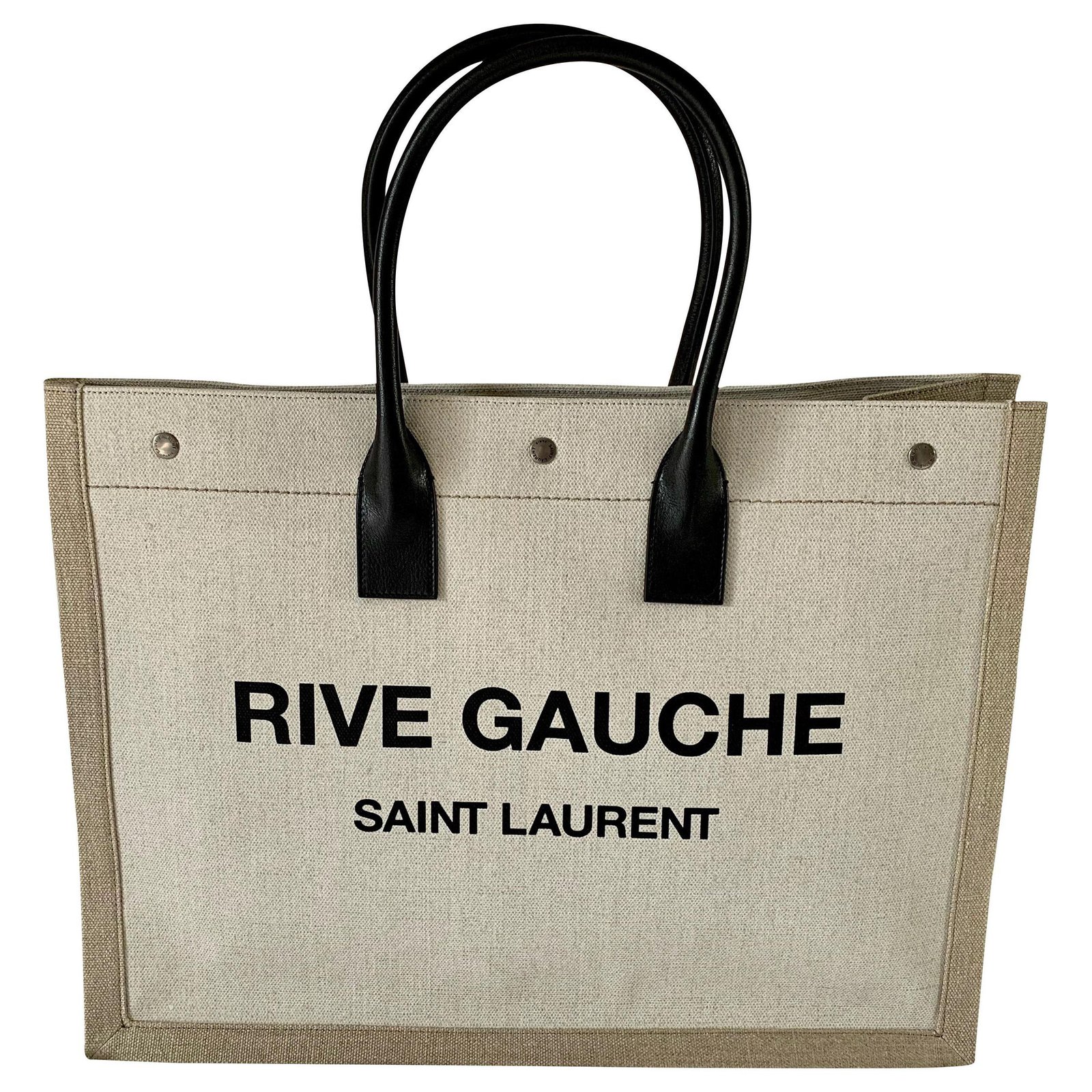 Saint Laurent Black Rive Gauche shopping bag