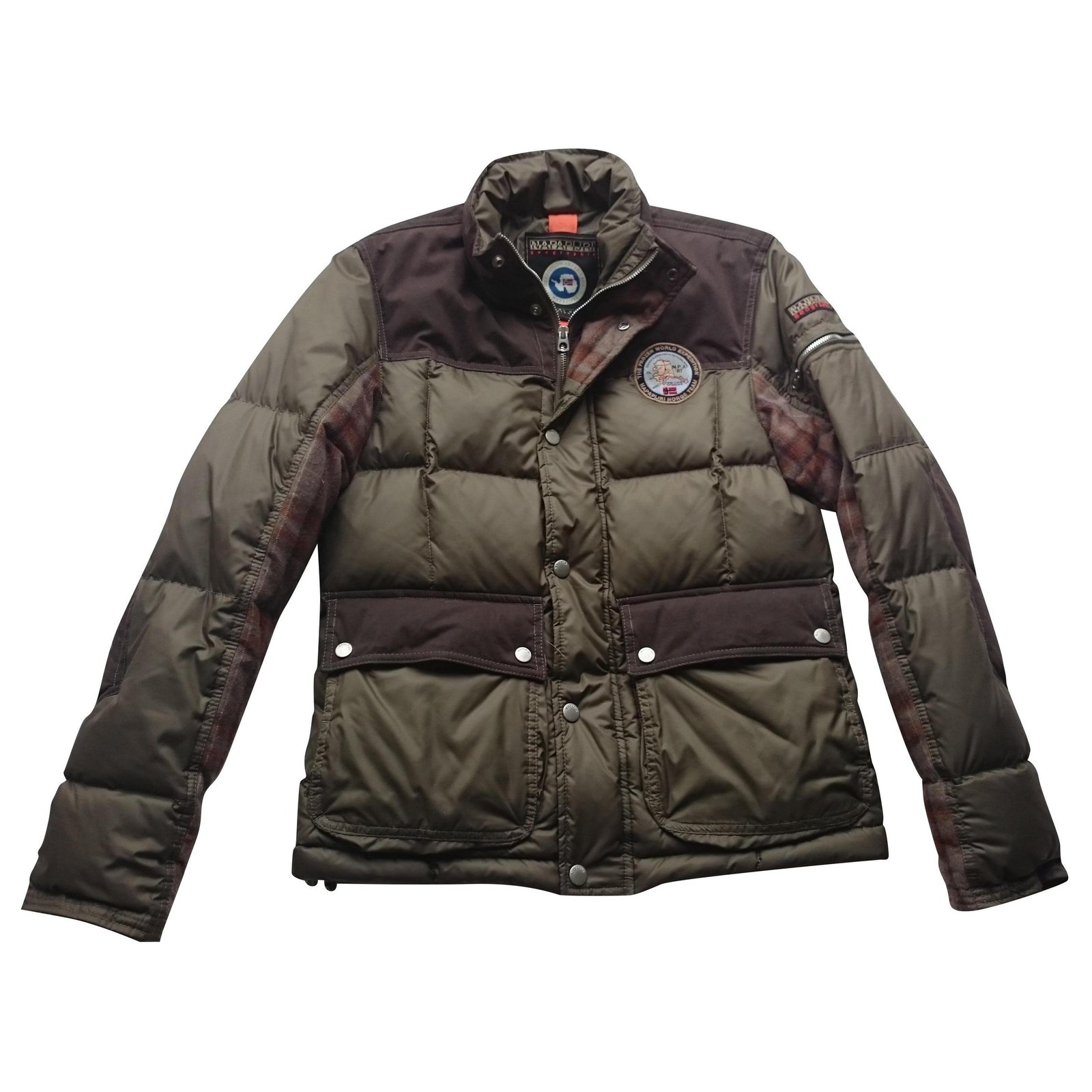 Auroch krans pil NAPAPIJRI Down jacket, Size M Khaki Polyester ref.207003 - Joli Closet