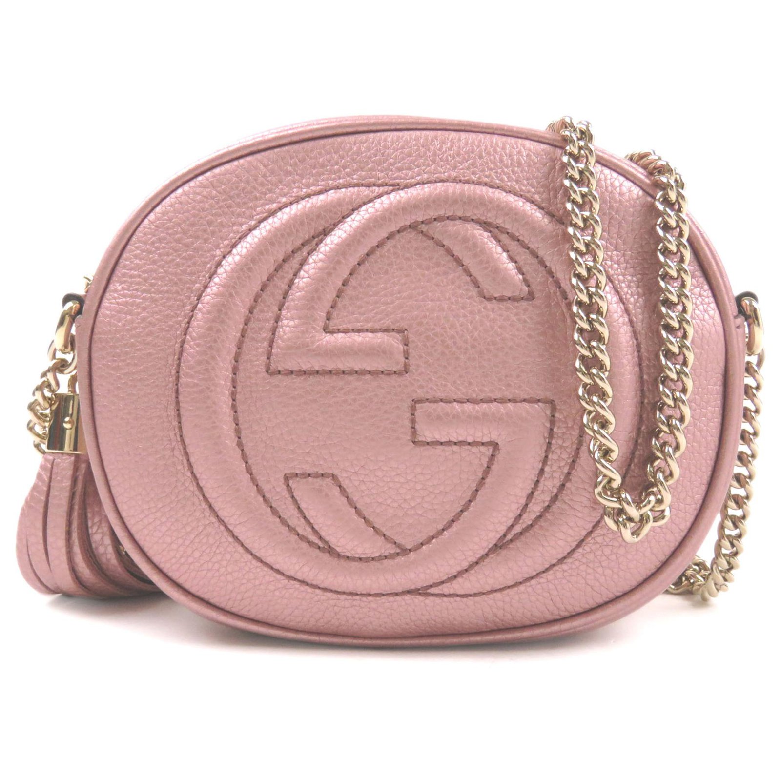 Gucci Pink GG Canvas Backpack Leather Cloth Pony-style calfskin Cloth  ref.428209 - Joli Closet