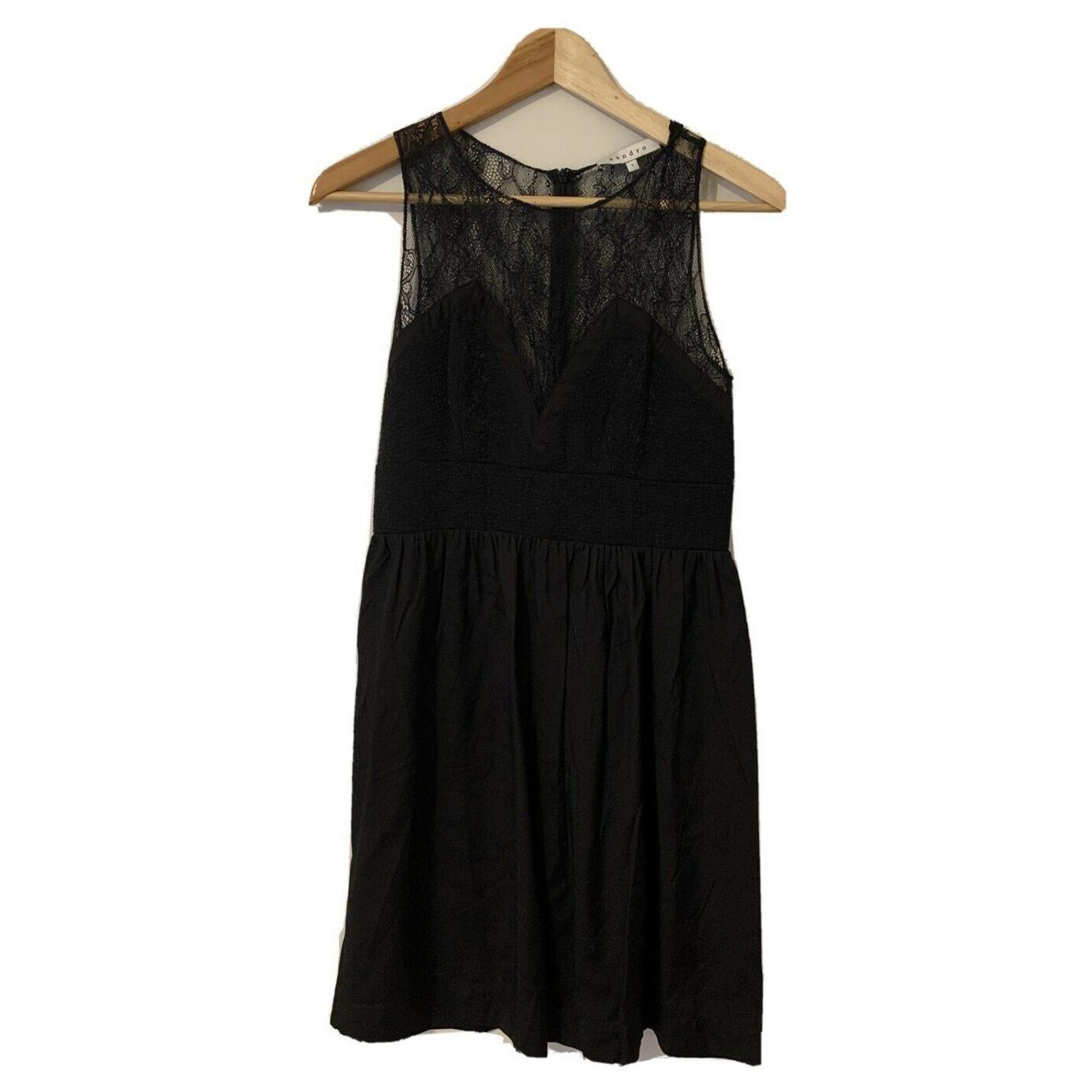sandro black lace dress