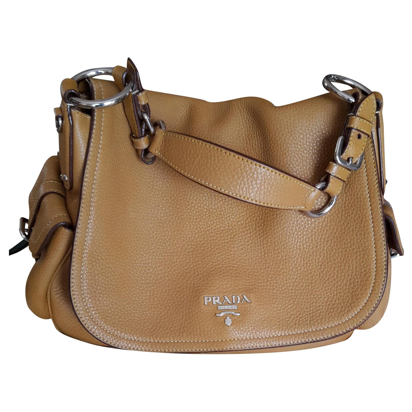 prada brown leather purse