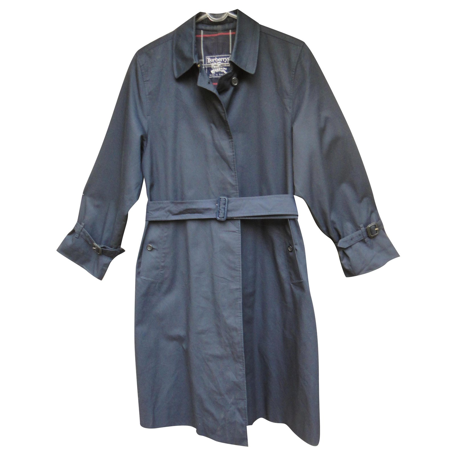 Trench coats Cotton,Polyester Navy blue 