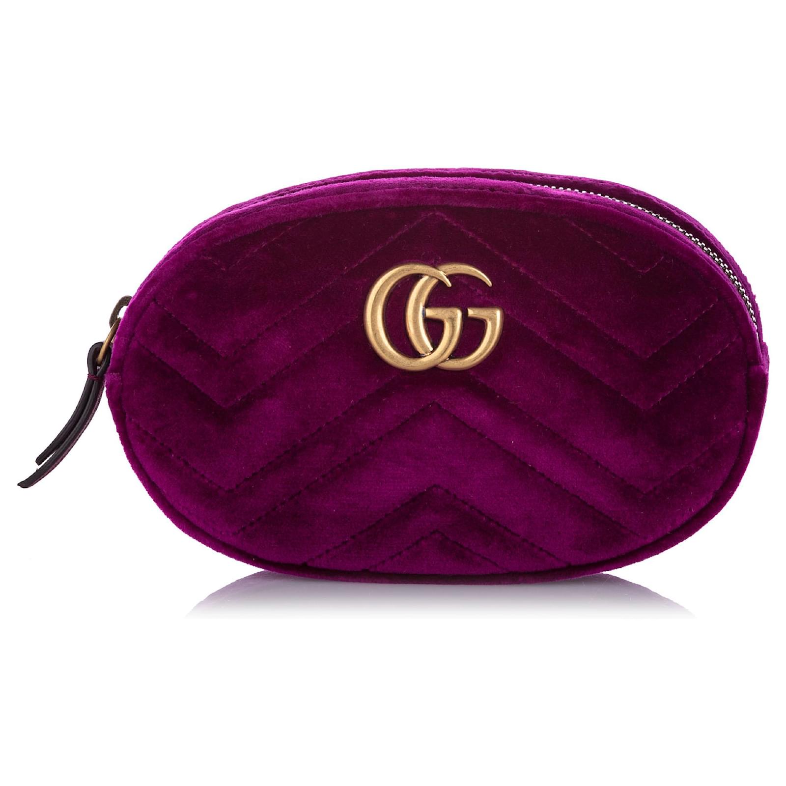 Marsupio Gucci Pink GG Marmont in velluto Rosa Pelle Vitello simile a un  vitello Panno ref.208686 - Joli Closet