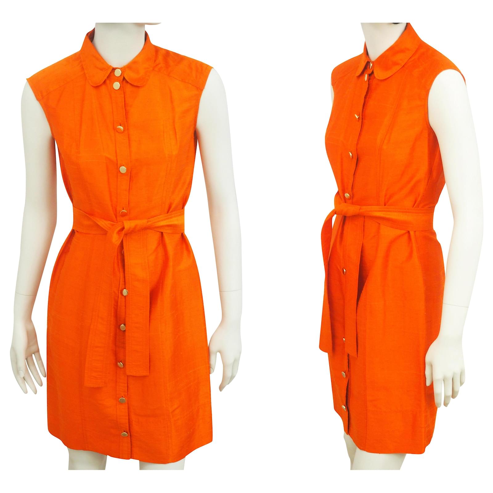 orange shirt dress