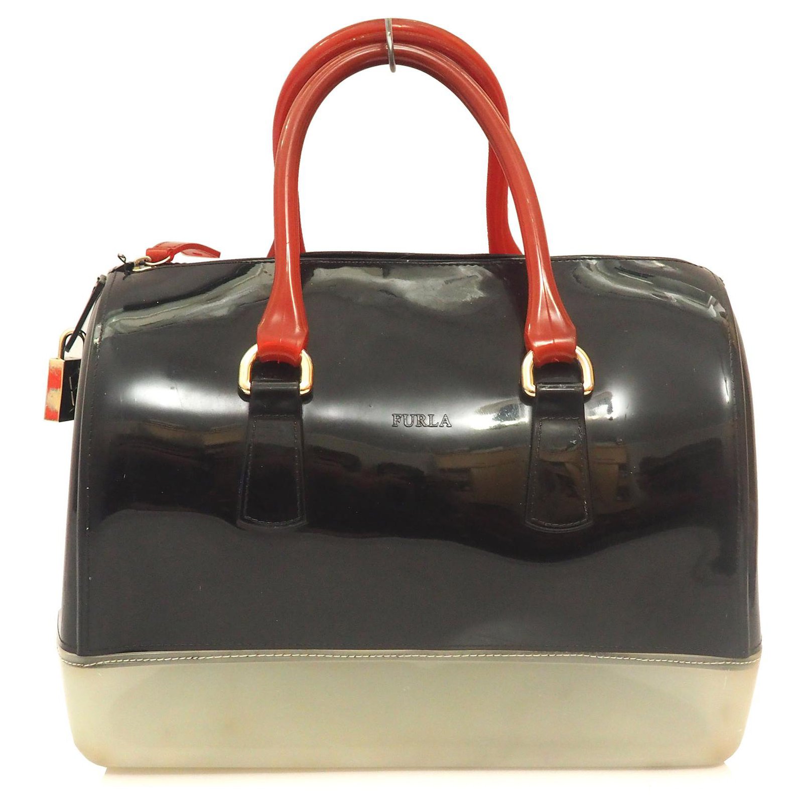 Furla Candy Bag Tricolor Classic Jelly Handbag White Red Rubber ref.208889 - Joli Closet