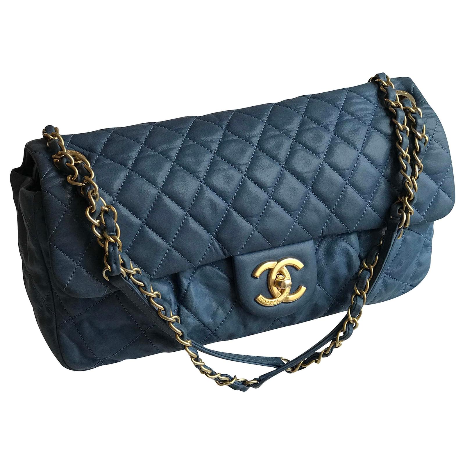 Timeless Chanel Zeitlose Limited Flap Bag Blau Hellblau Dunkelblau