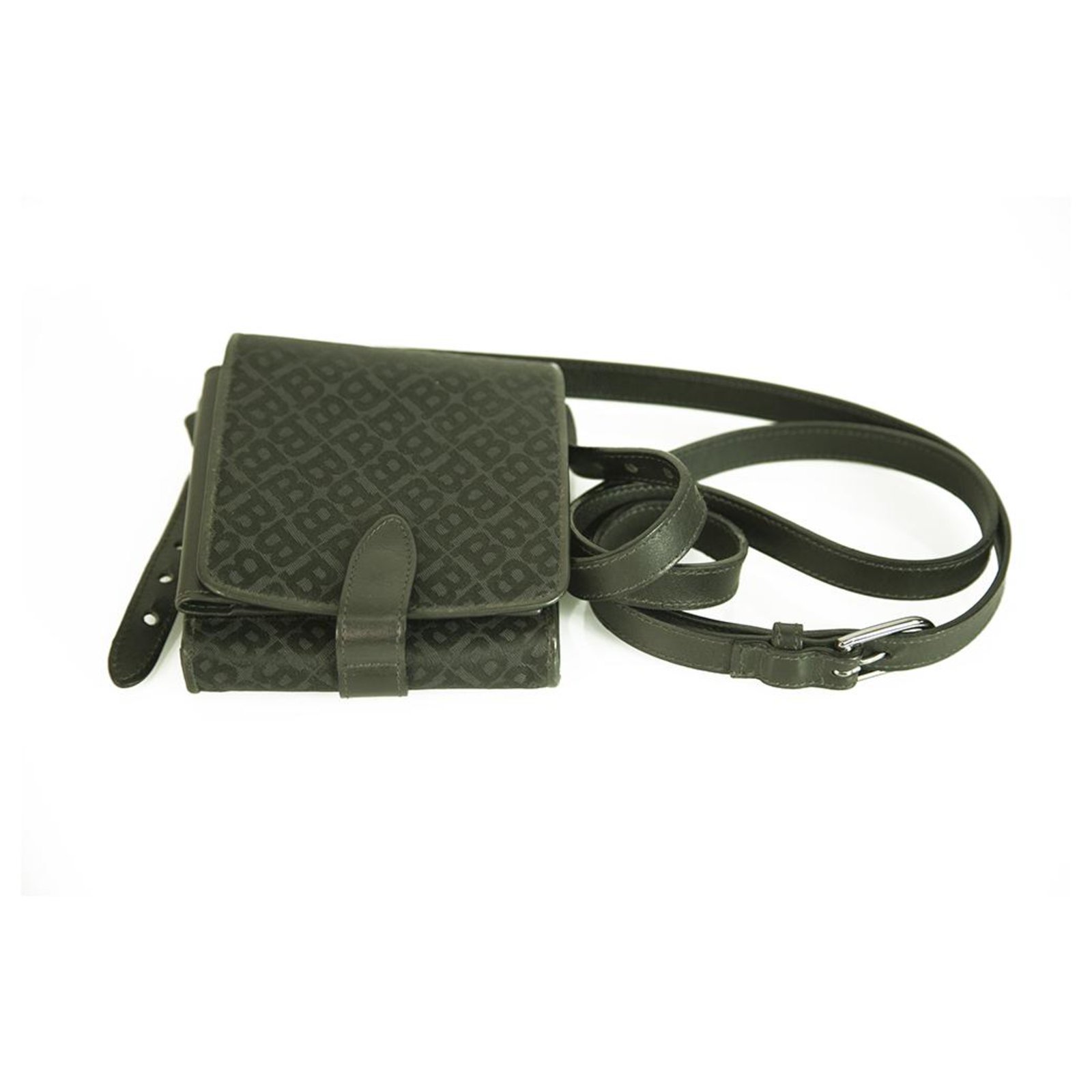 BALLY Black Leather Shoulder Strap Messenger Bag