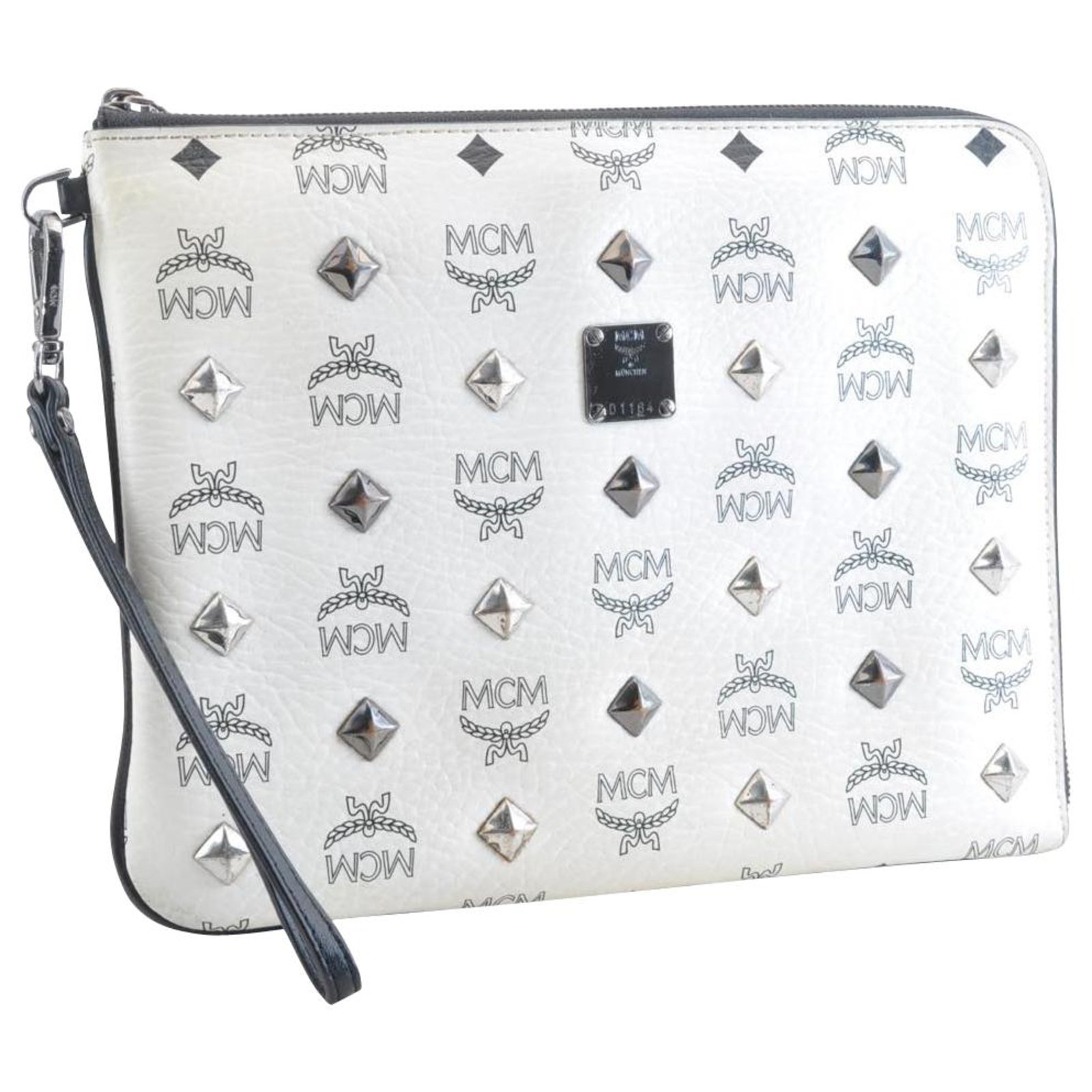 White mcm clutch sale