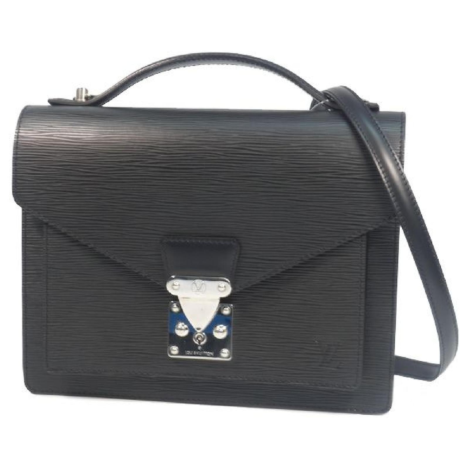 Auth Louis Vuitton Epi Monceau M52122 Women's Handbag Noir