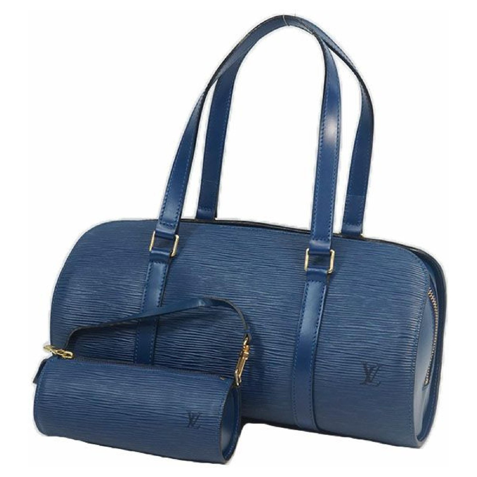 Louis Vuitton Toledo Blue Epi Leather Soufflot Bag