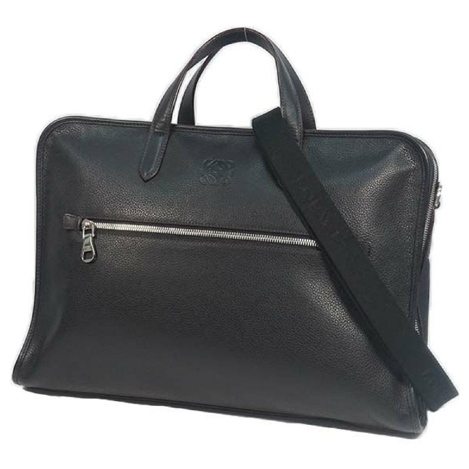 LOEWE bolso de negocios bolso bandolera Hombre bolso Boston 323.26.H54  hardware negro x plata Hardware de plata Cuero ref.210021 - Joli Closet