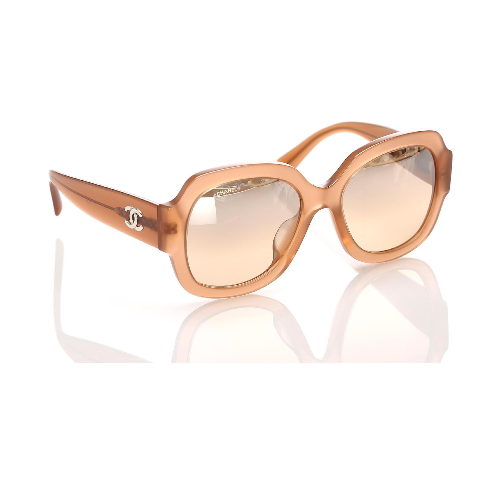 Occhiali da sole tondi marroni tondi Chanel Marrone Plastica ref.210208 -  Joli Closet