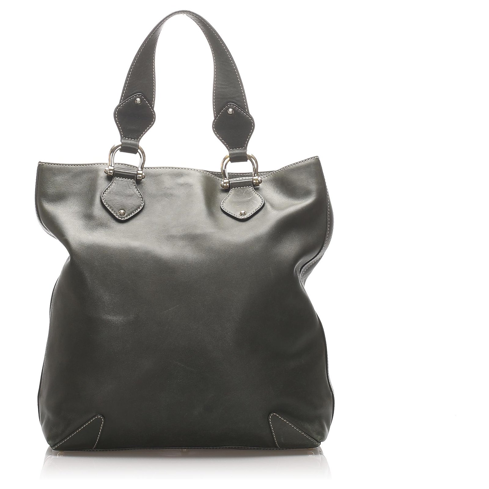 gucci black tote with leather handle