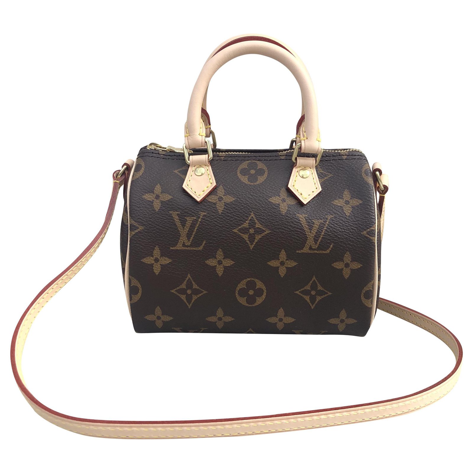 Louis Vuitton Speedy nano monogram Brown Cloth ref.210470 - Joli