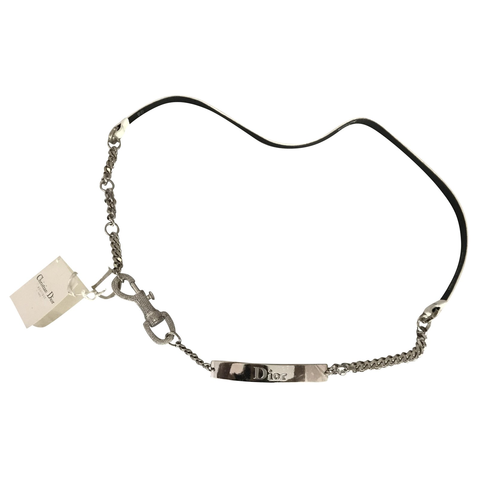Dior Belts Belts Leather,Metal Silvery 