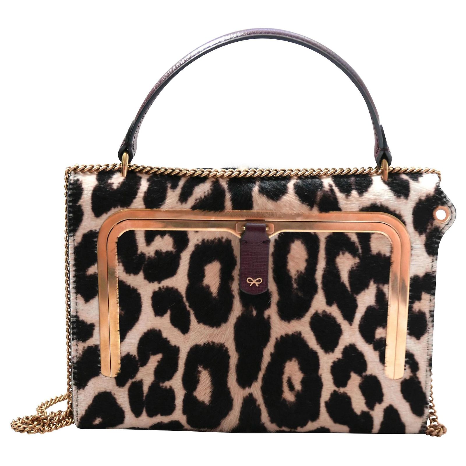 Anya Hindmarch Small Postbox Bag Leopard print Pony-style calfskin 