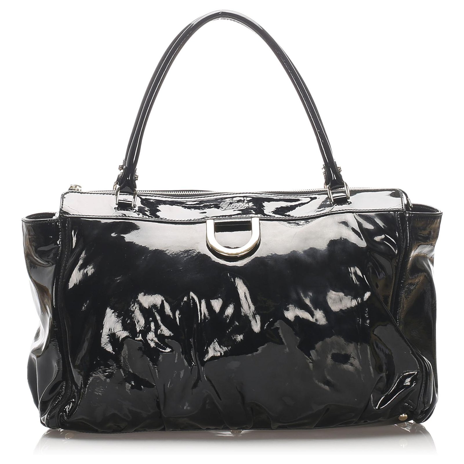 gucci black patent leather handbag