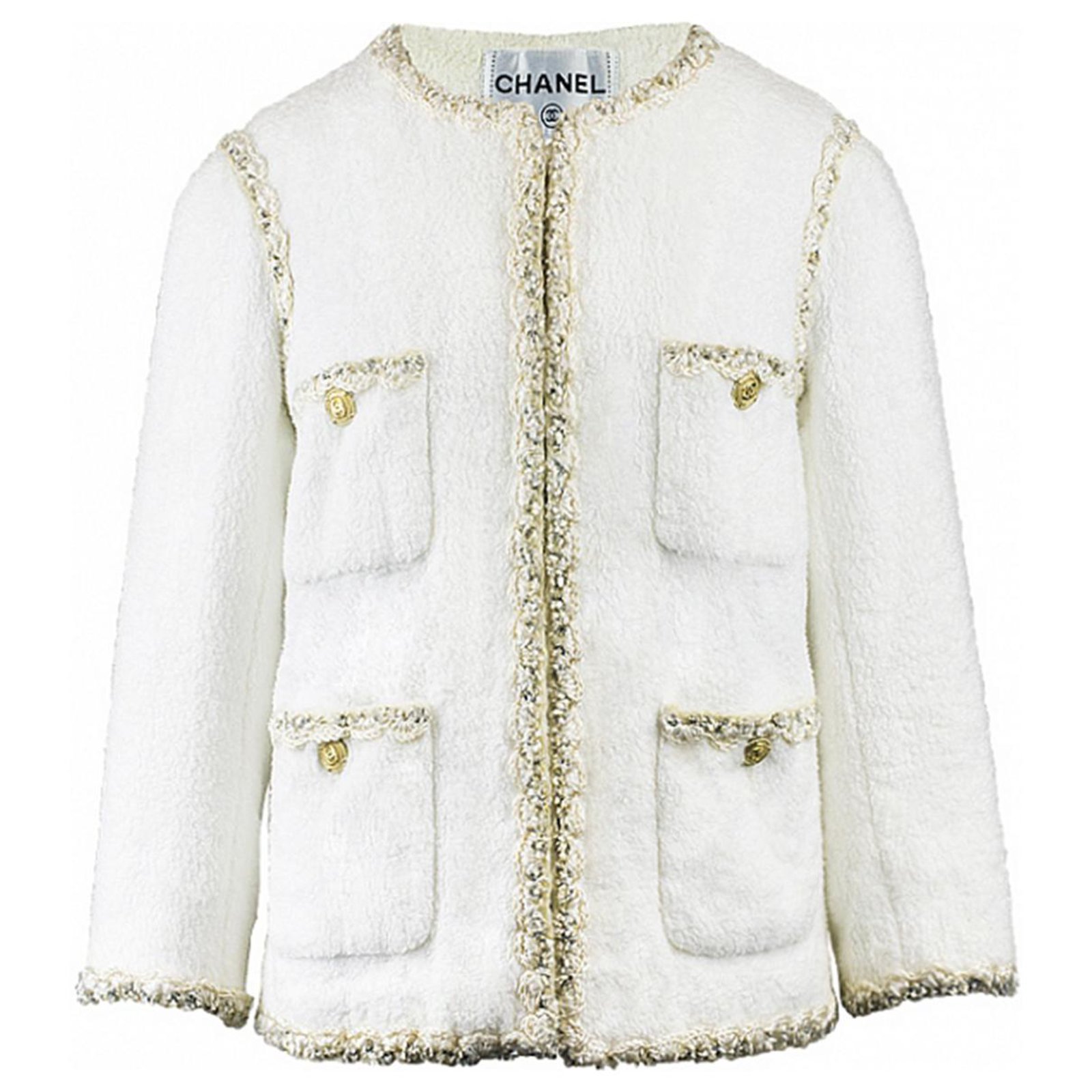 White Silk Chanel Jacket - 138 For Sale on 1stDibs