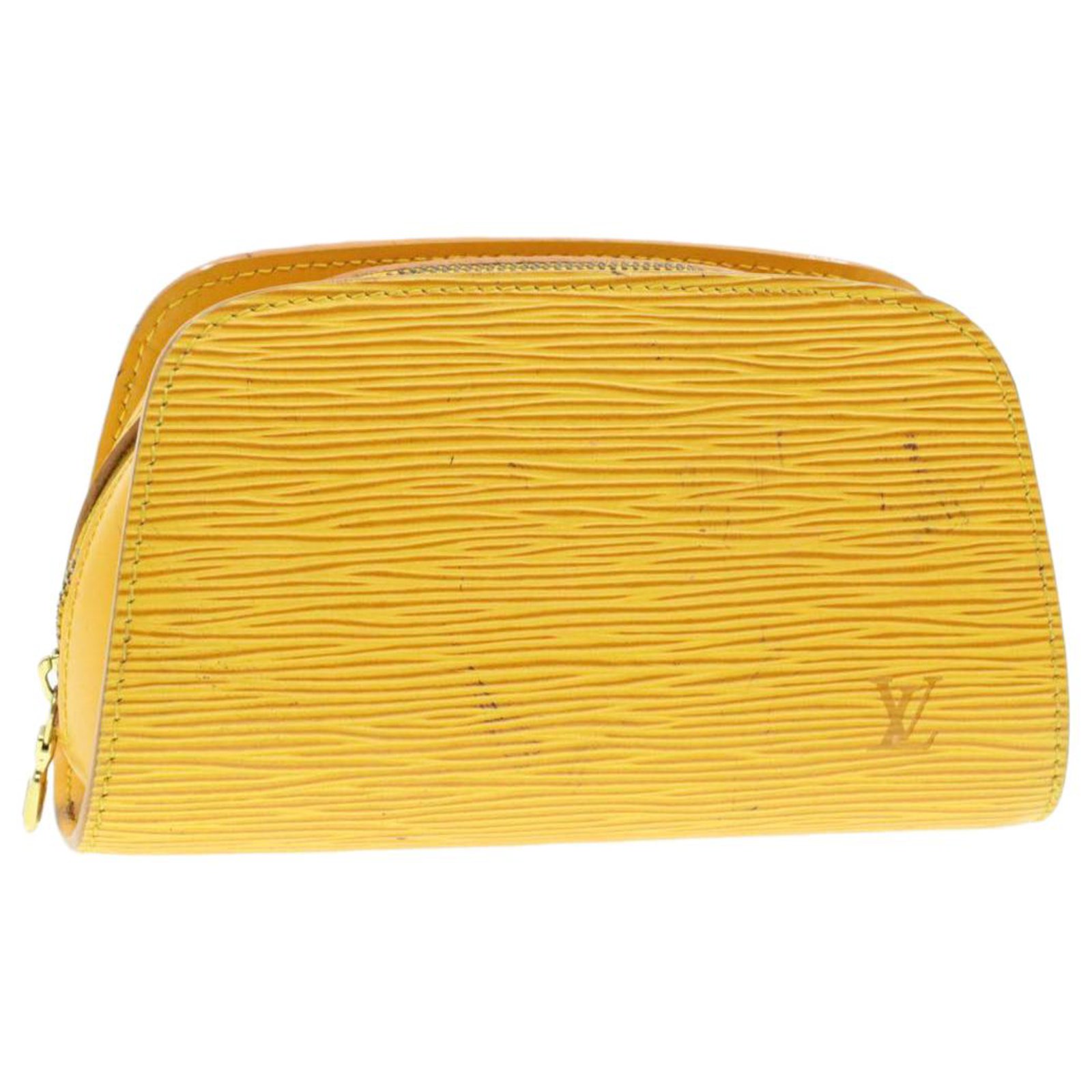 yellow patent clutch bag