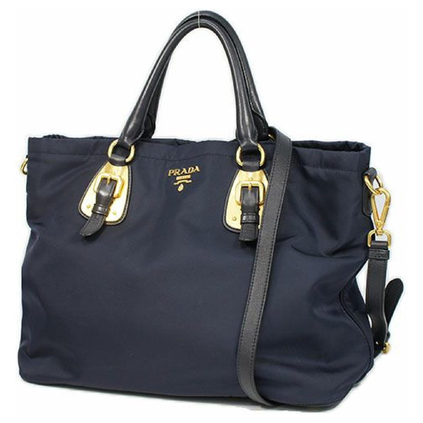 Prada Bolso para mujer BN1902 Armada Azul marino Cuero Nylon ref