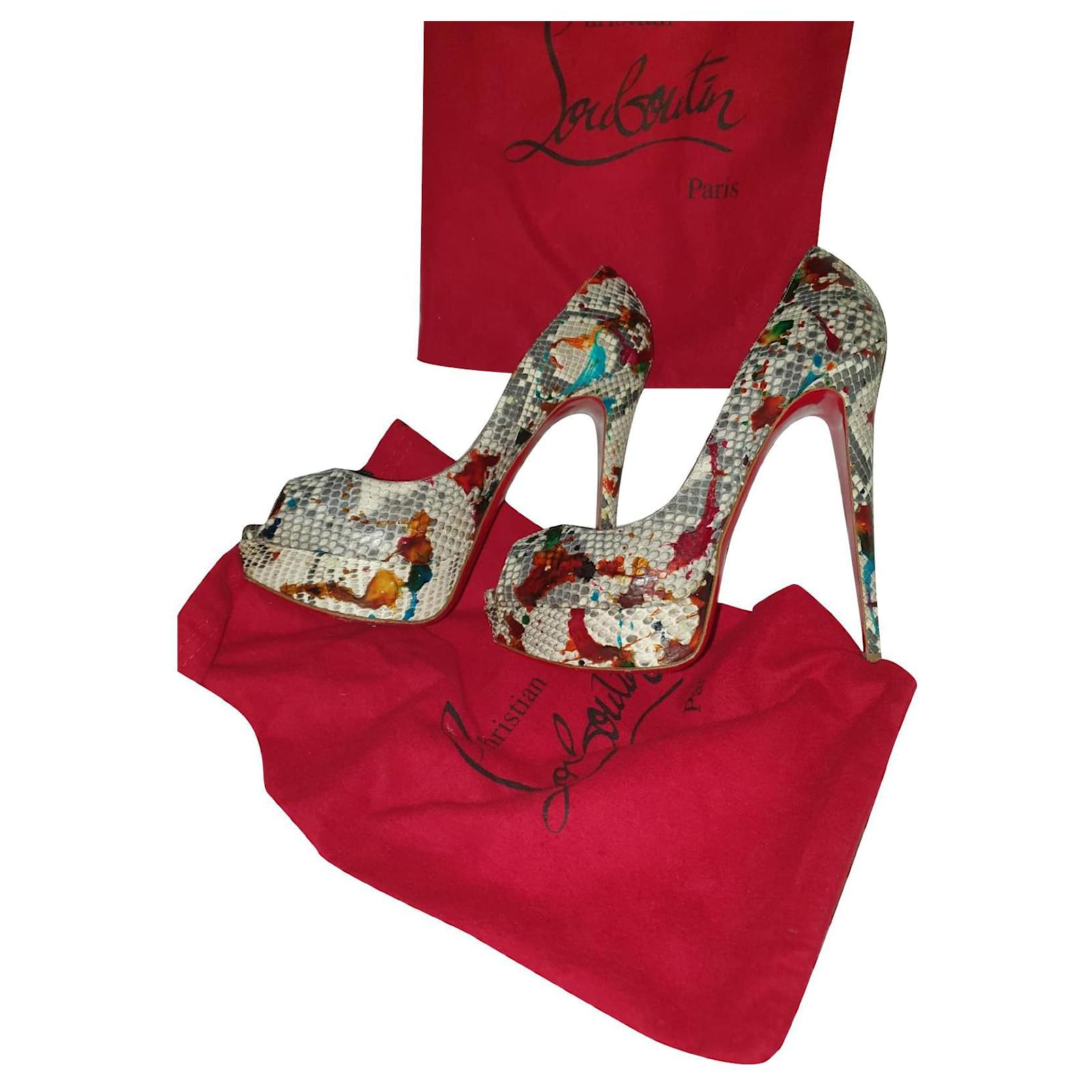 Christian Louboutin Tacones Multicolor Pitón Joli Closet