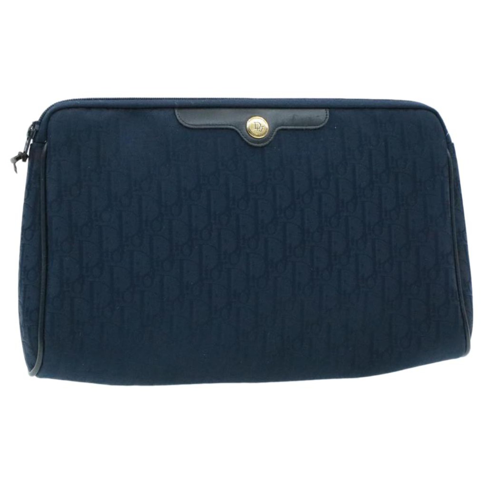 Dior Clutch Bag Navy blue Cloth ref.213237 - Joli Closet