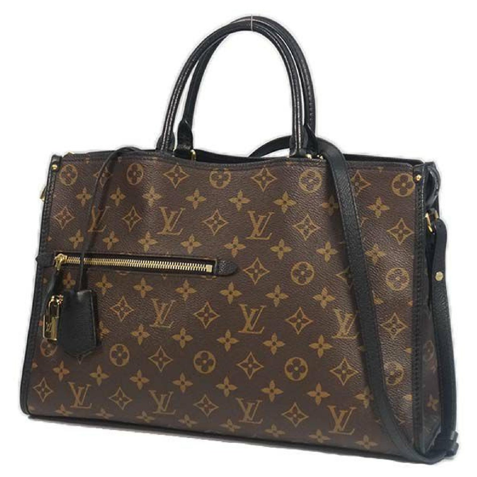 Louis Vuitton LOUIS VUITTON Popincourt MM Womens shoulder bag M43435 Noir Handbags Cloth Black ...