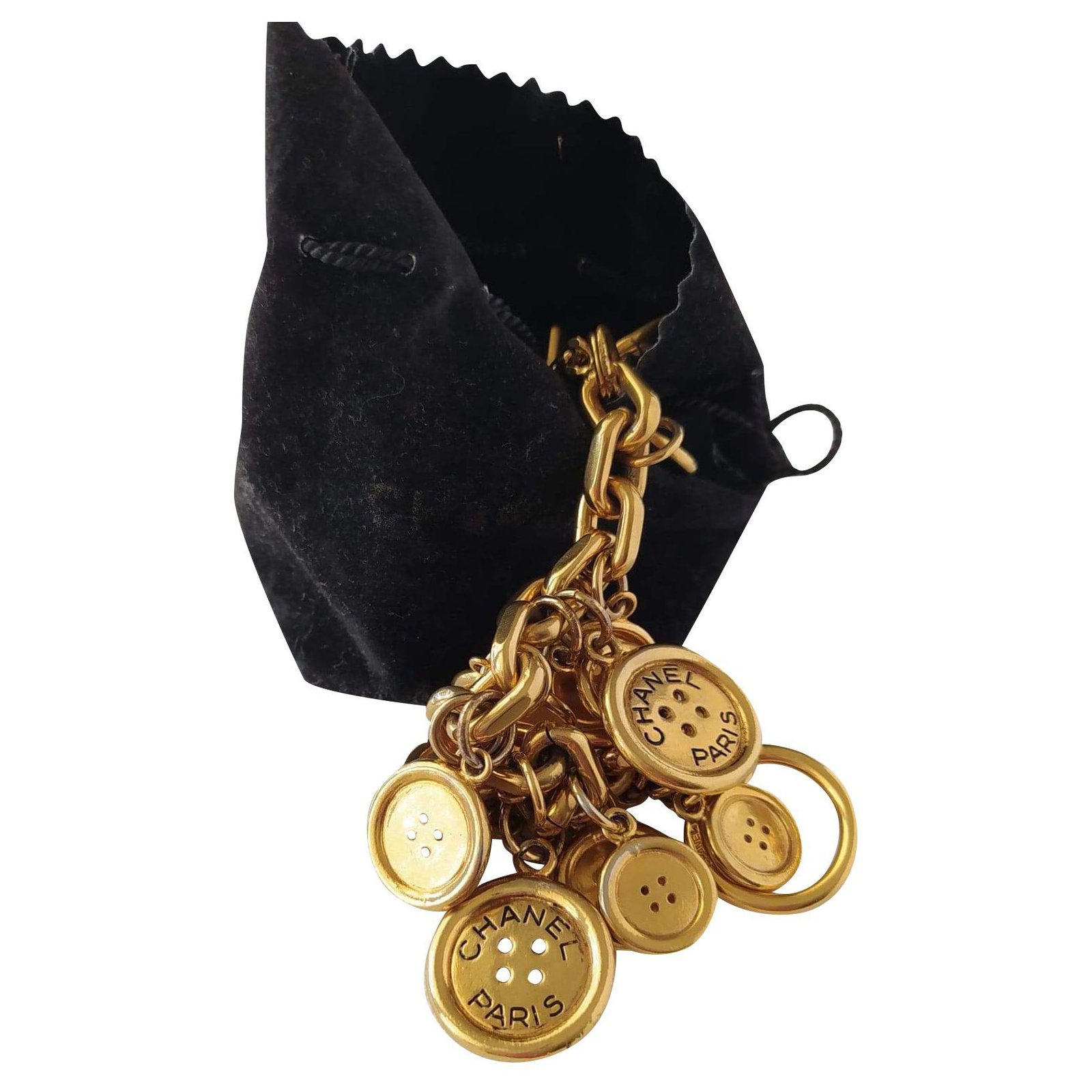 Vintage Chanel button bracelet Golden ref.213529 - Joli Closet