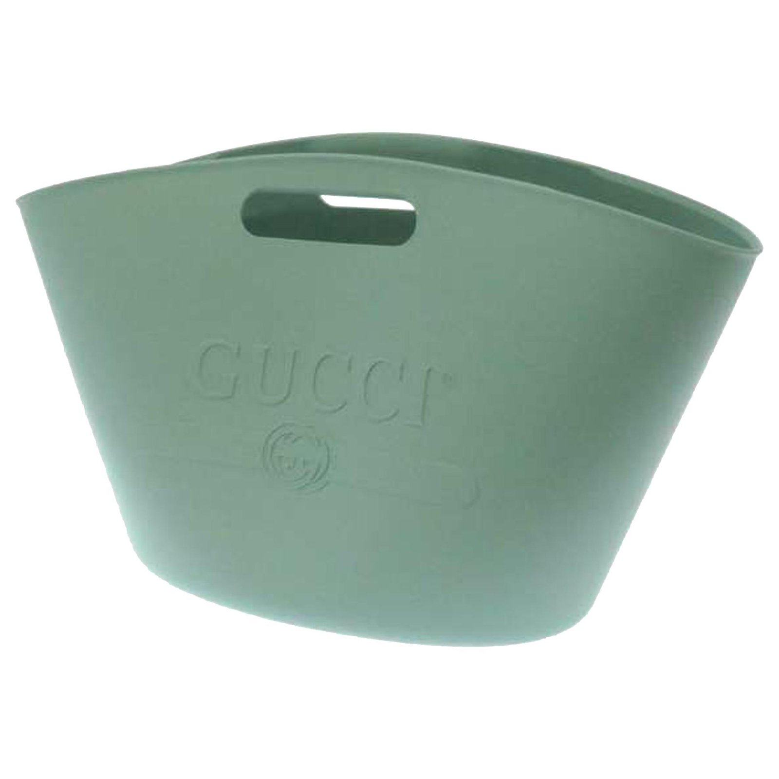 Gucci Blue Logo Rubber Tote Bag Light blue Plastic  - Joli Closet