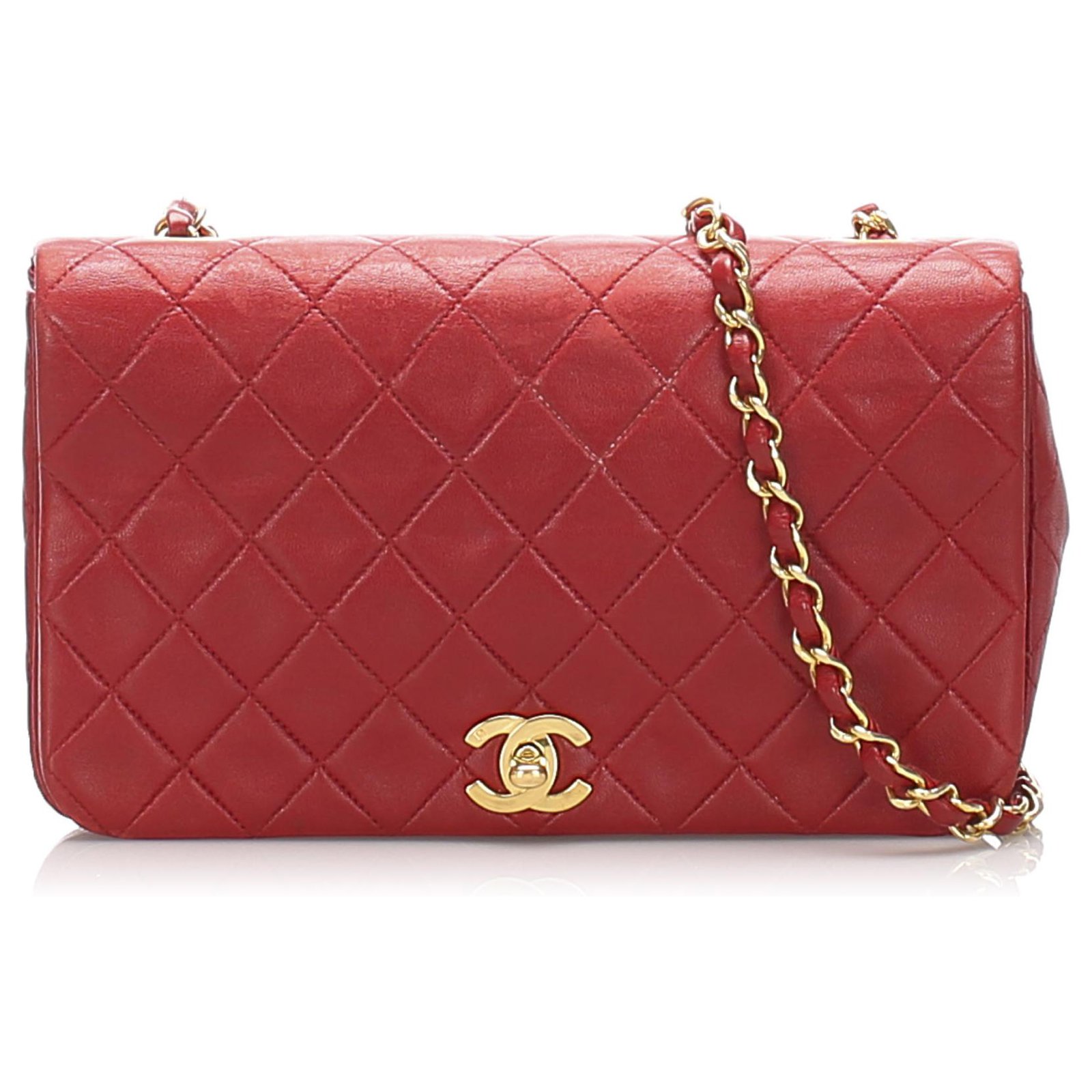 Chanel Red CC Timeless Leather Crossbody Bag