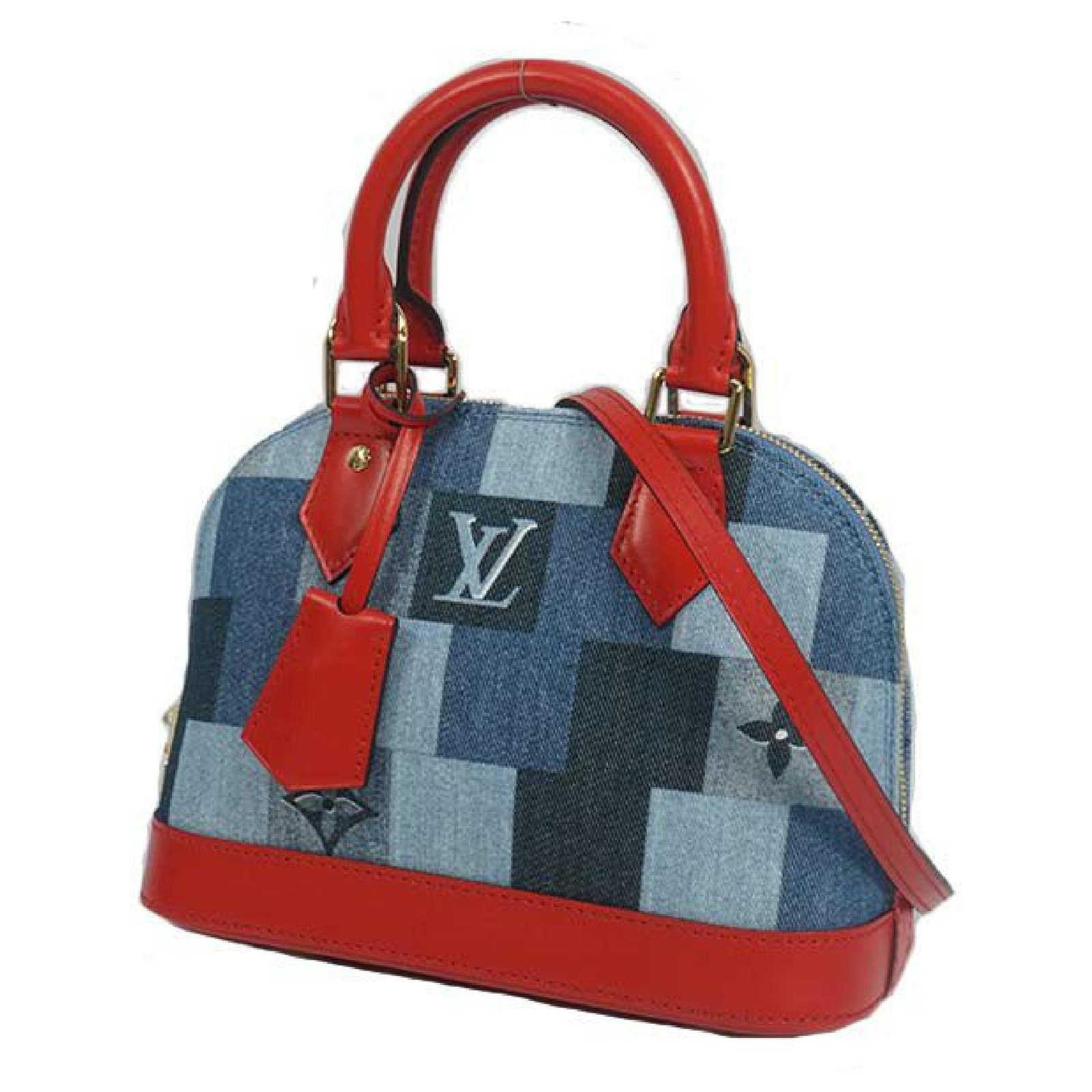 LOUIS VUITTON Alma BB Crossbody Bag Denim Blue M45042 Patchwork