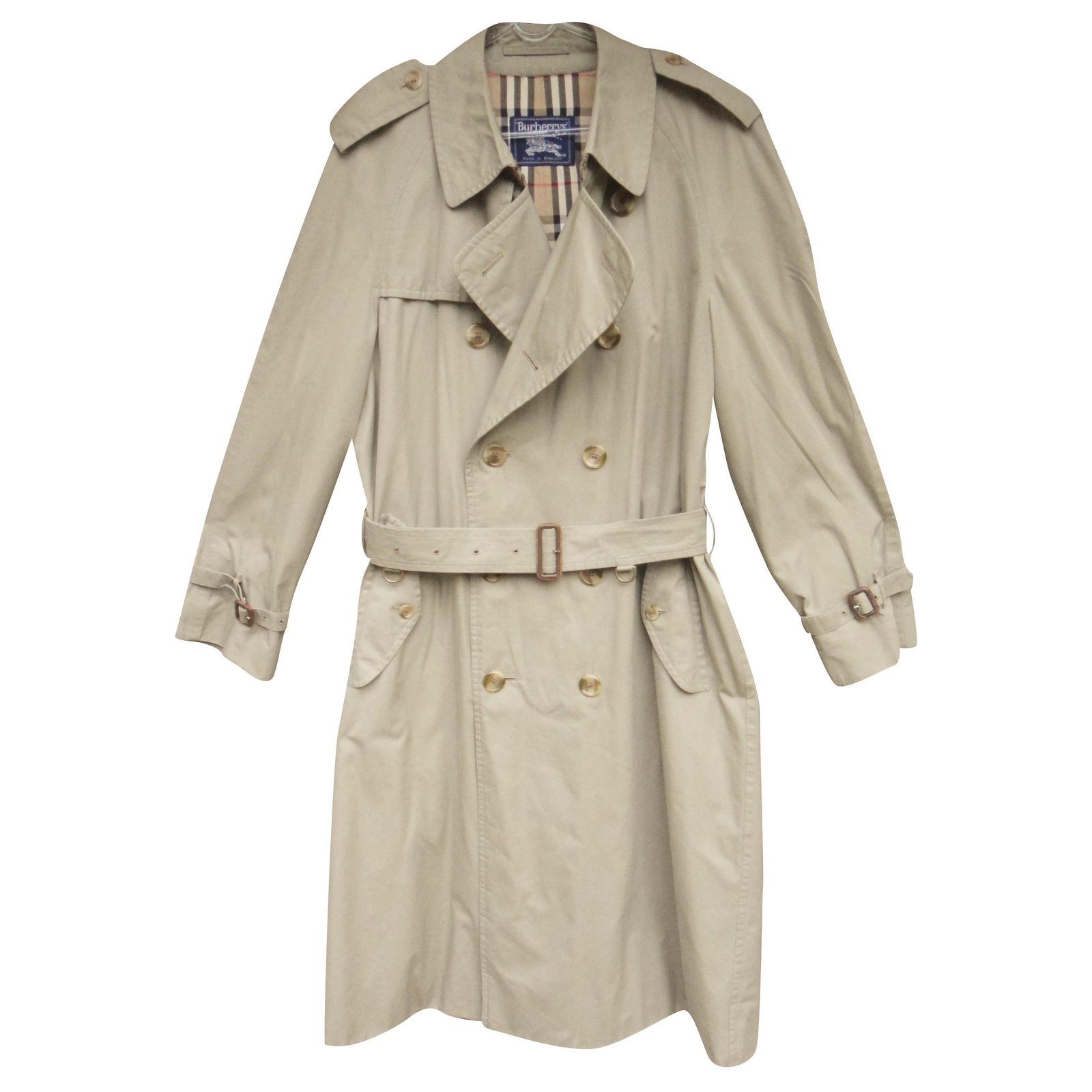Mens Burberry Vintage T Trench Coat 52 With Removable Wool Lining Khaki Cotton Ref214210