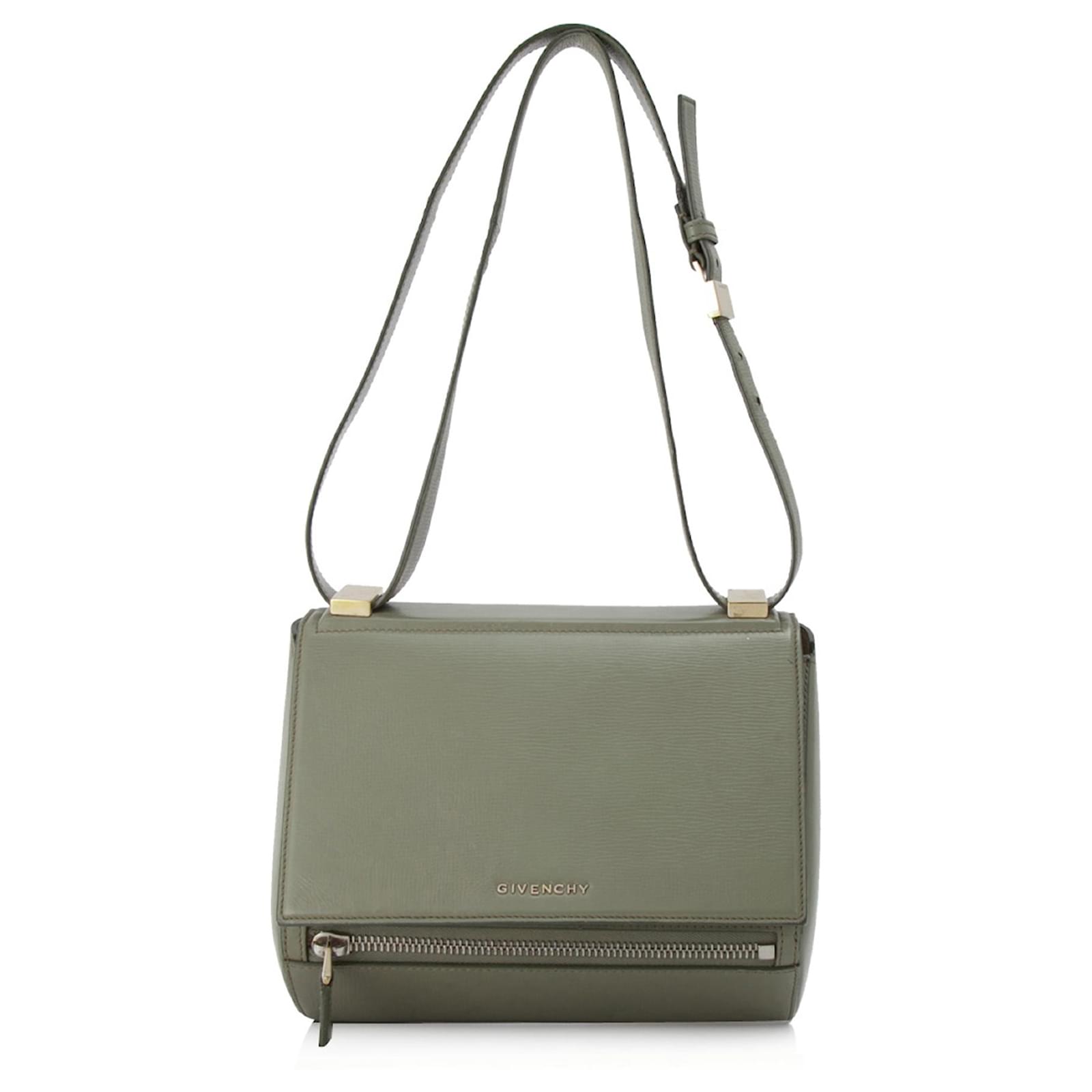 Givenchy Green Pandora Box Leather Crossbody Bag Pony-style