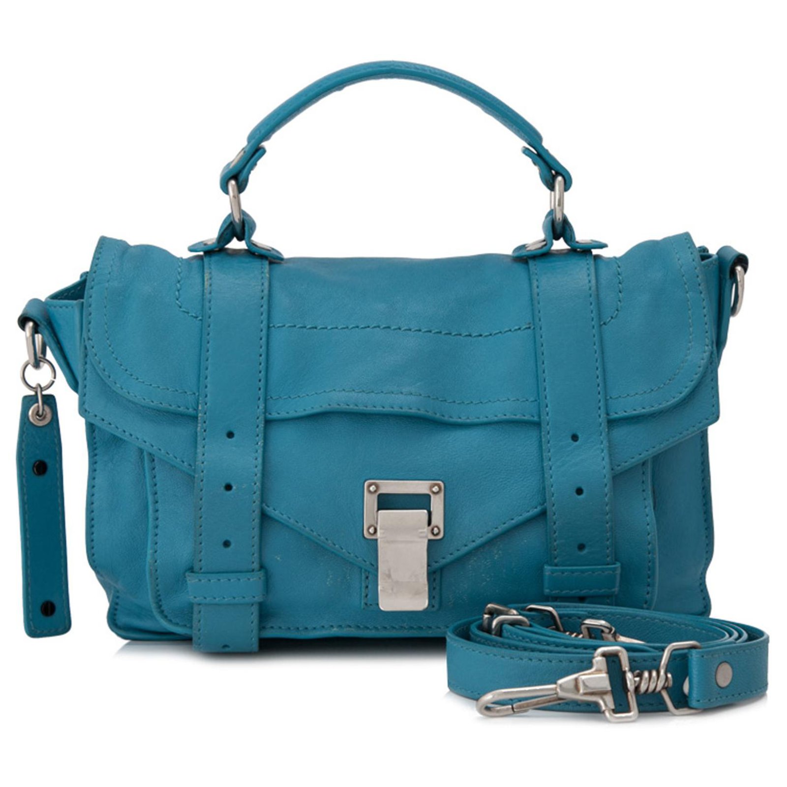 Proenza Schouler Blue Tiny PS1 Cartable en cuir