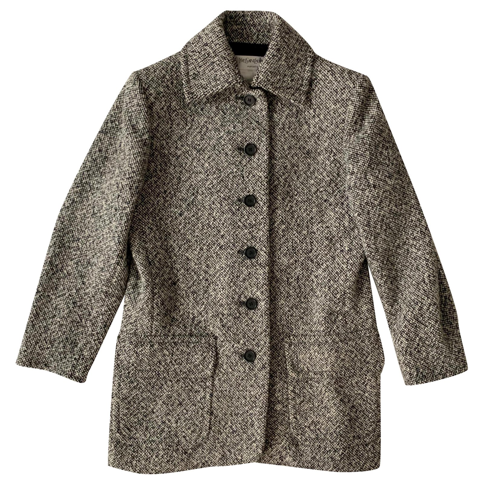 Yves Saint Laurent YSL Made in France Vintage Wool Jacket in Gray