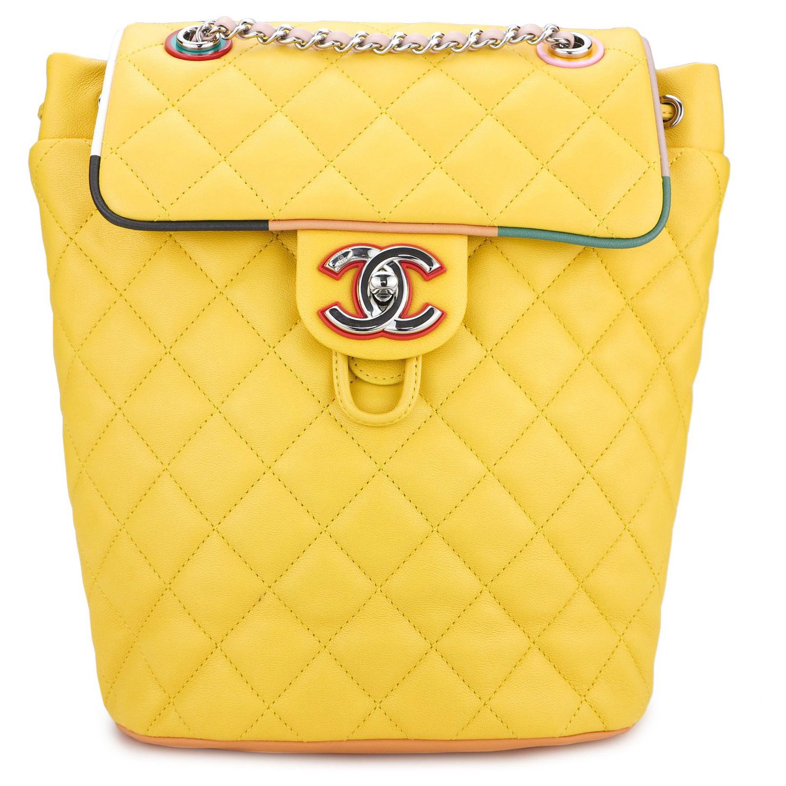 Chanel rare Cuba Timeless Backpack Yellow Exotic leather ref