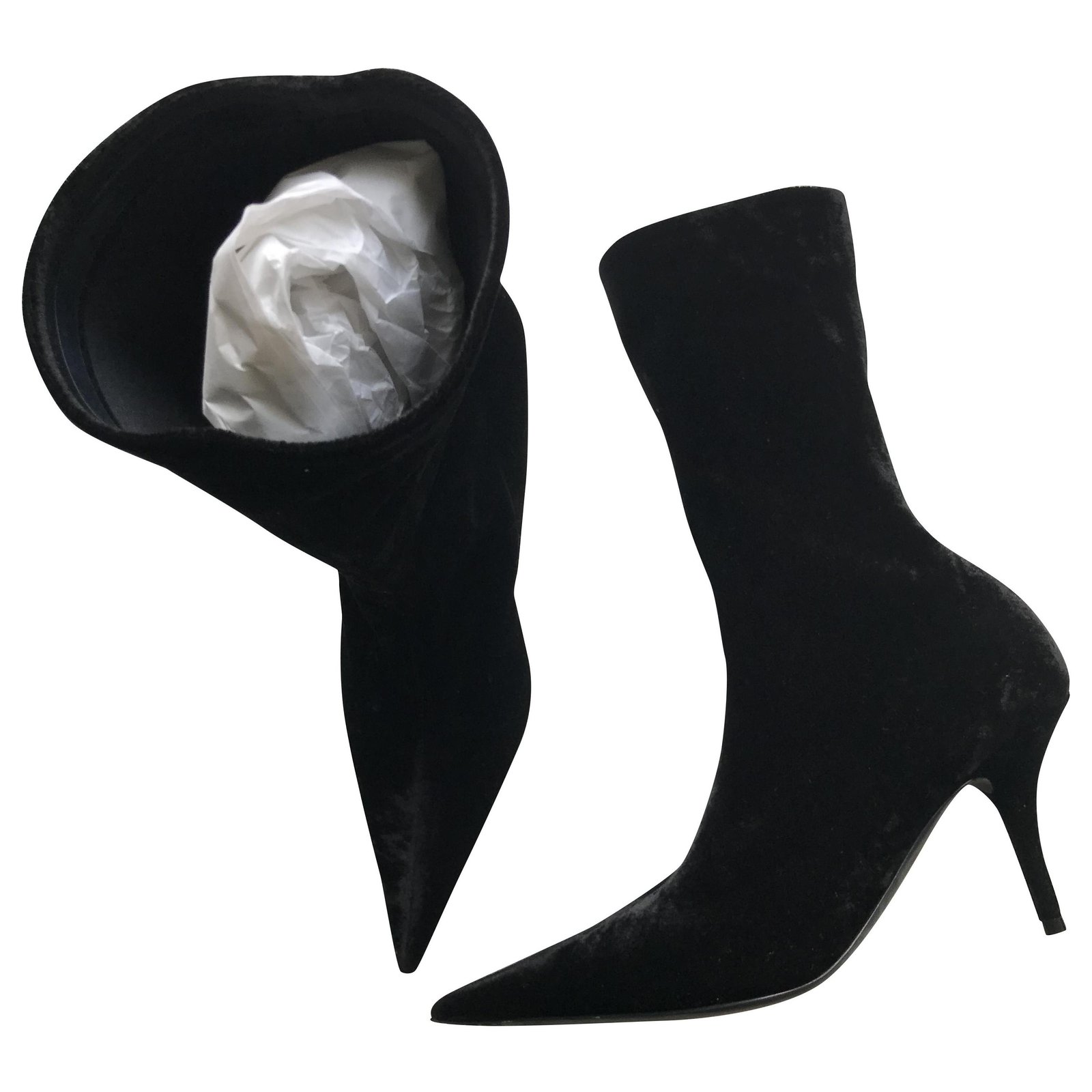 Velvet boots Balenciaga Black size 39 IT in Velvet  32826168