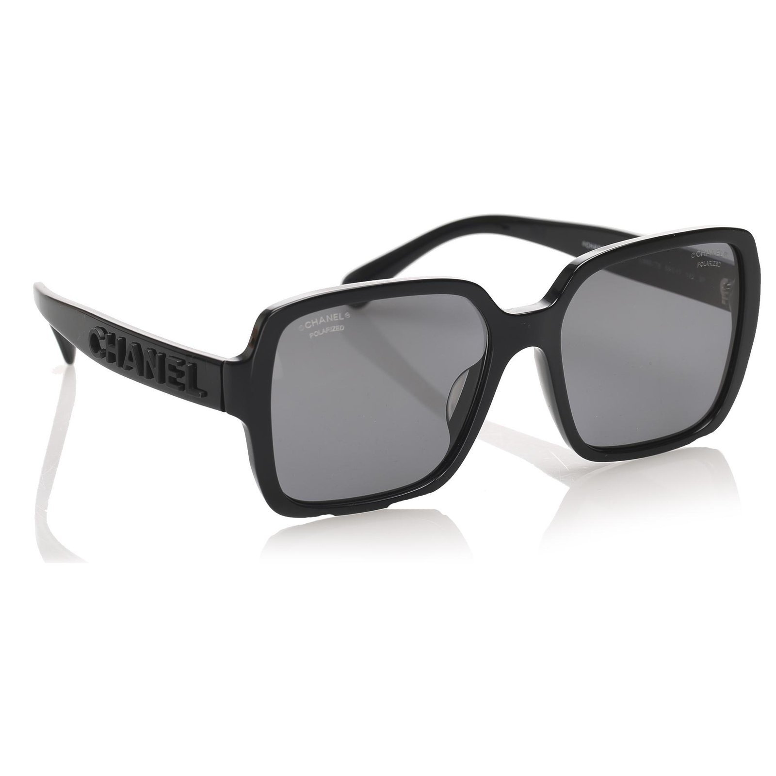 Chanel Black Square Tinted Sunglasses Plastic ref.214854 - Joli Closet