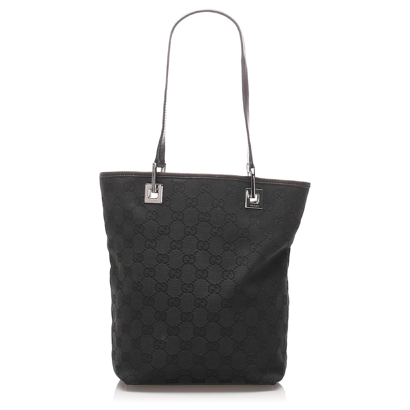 gucci black canvas tote