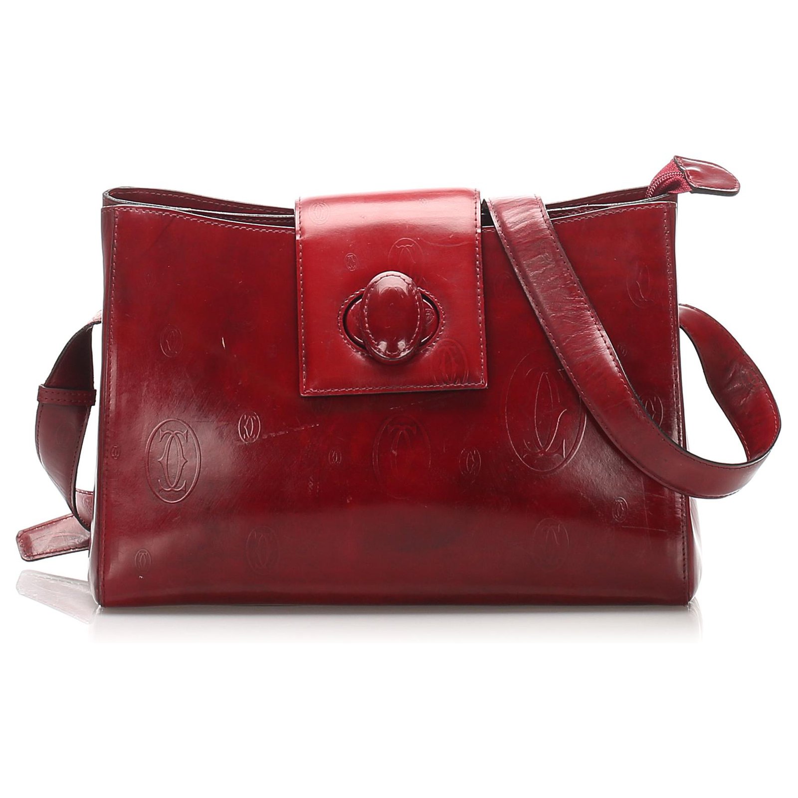 Cartier Red Happy Birthday Leather Shoulder Bag