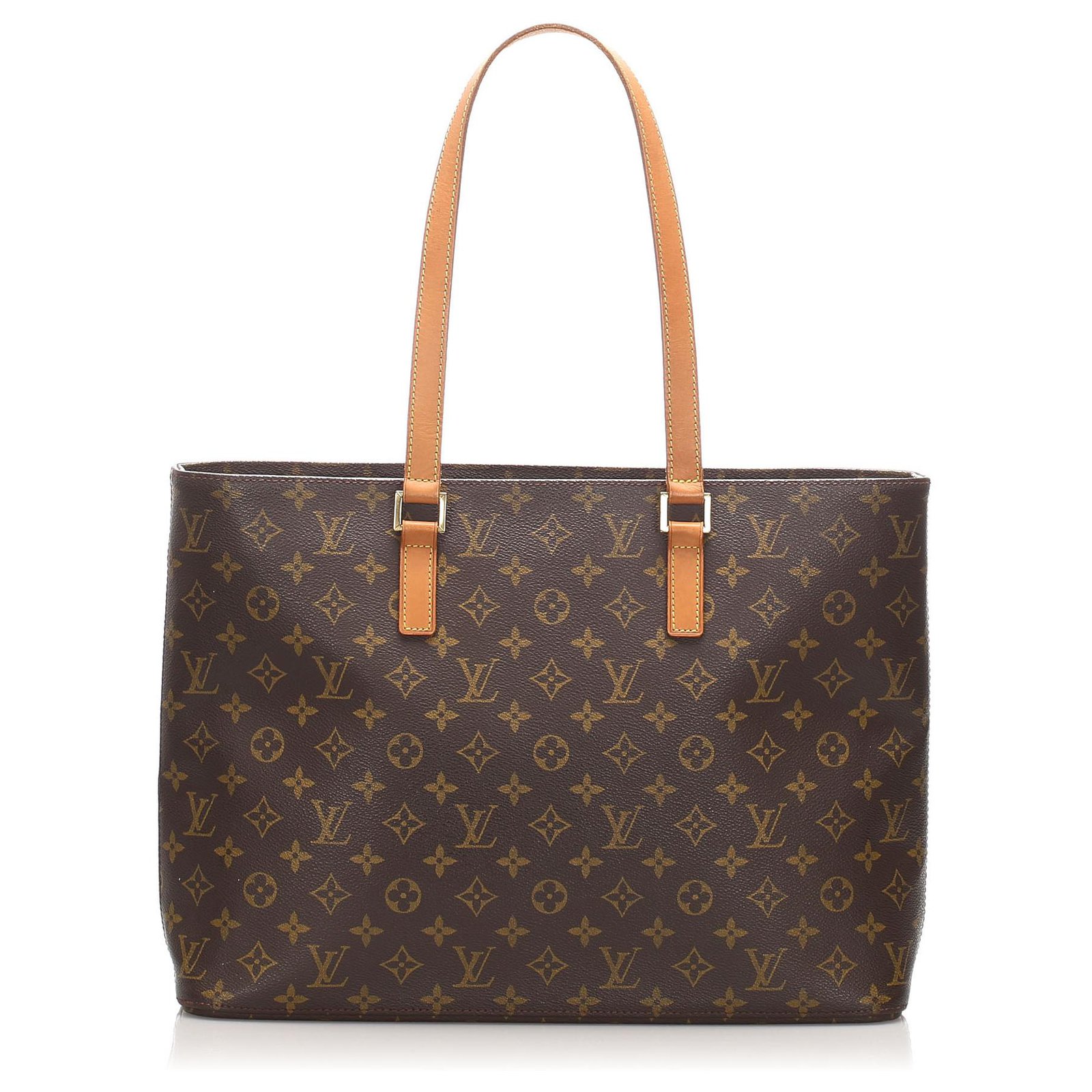 Louis Vuitton Brown Monogram Luco Tote Leather Cloth ref.215261 - Joli ...