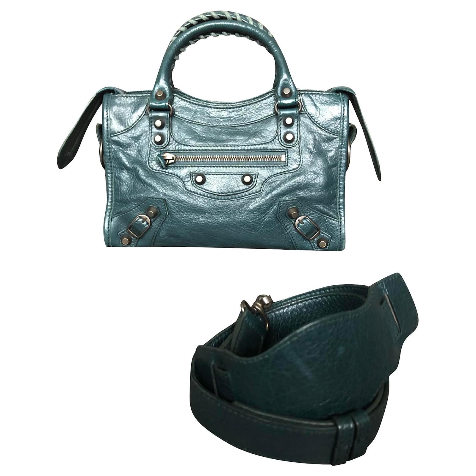 Balenciaga Borsa da città nano Verde Pelle ref.215398 - Joli Closet