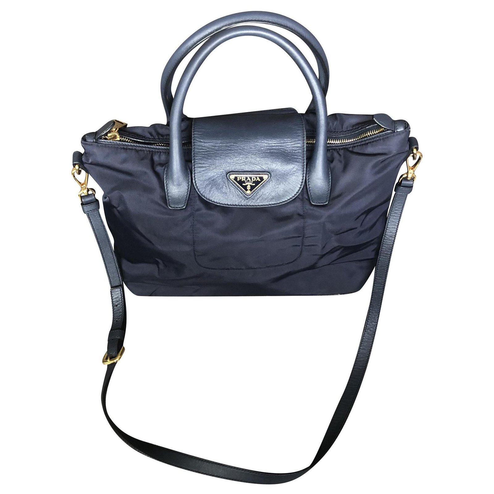 Prada Handbags Navy blue Nylon  - Joli Closet