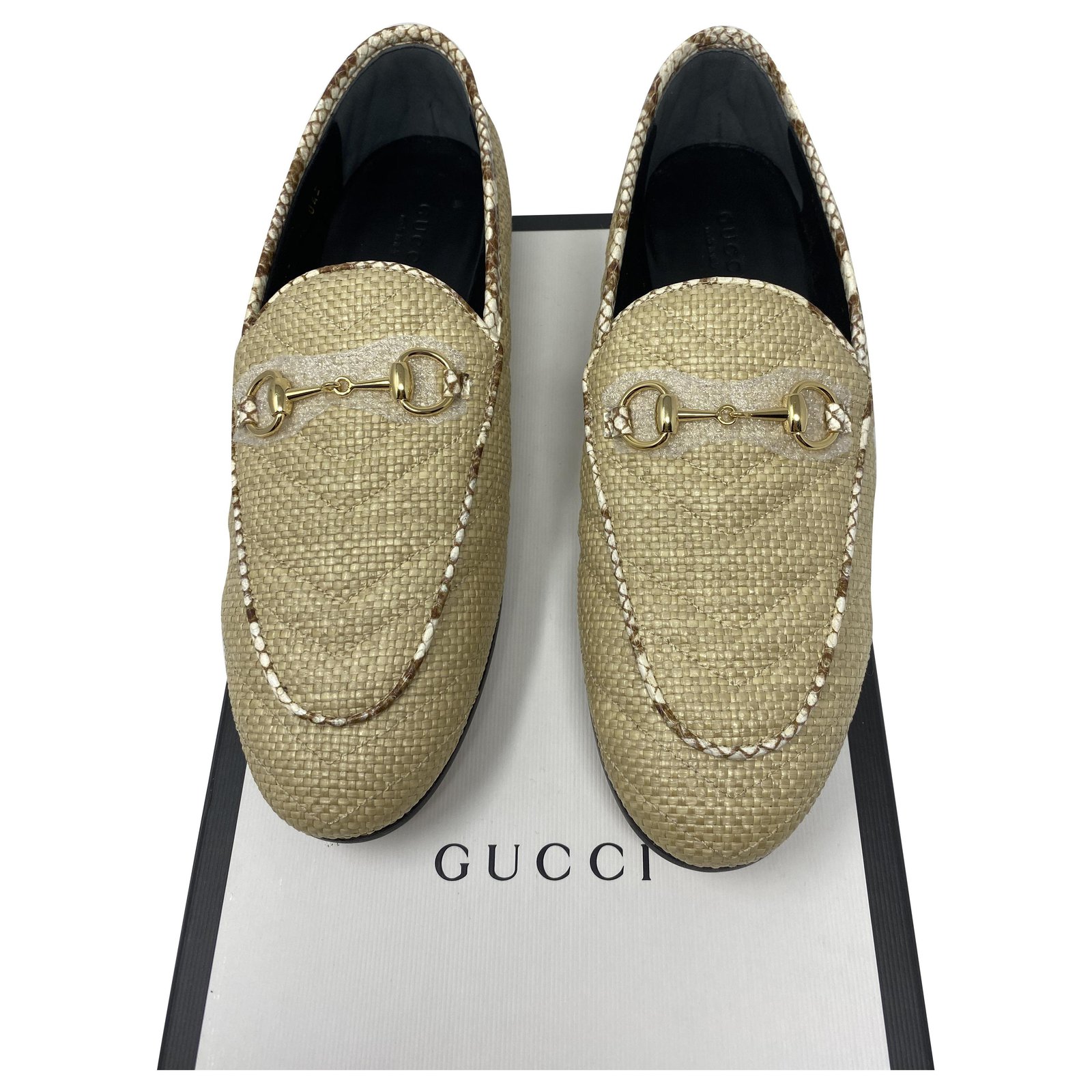 Gucci Jordan moccasins Flats Straw 