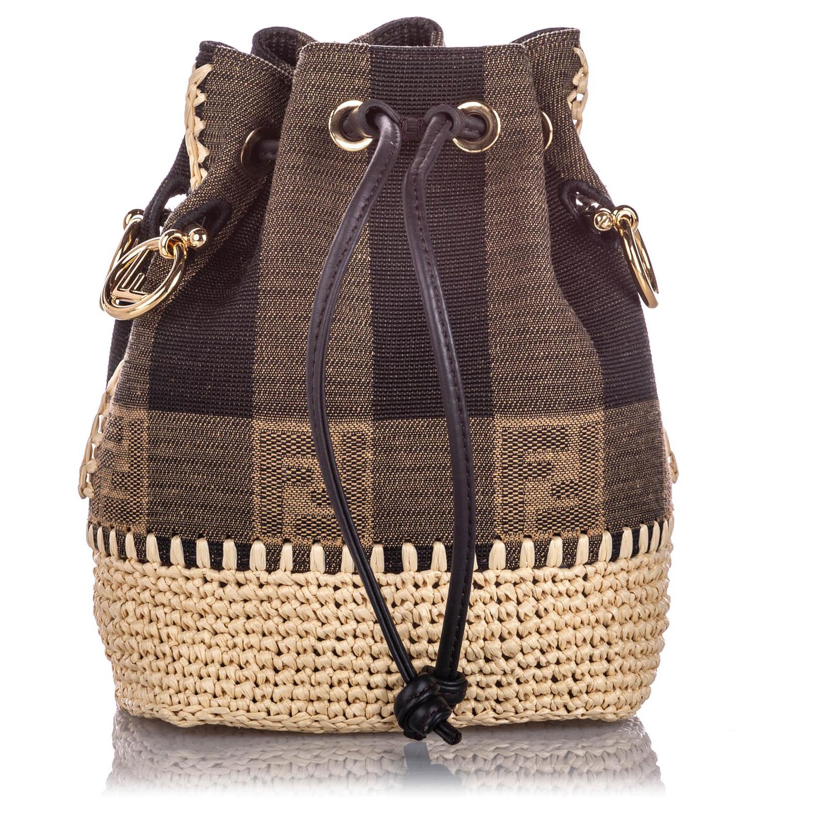 Small Canvas Bucket Bag in BROWN