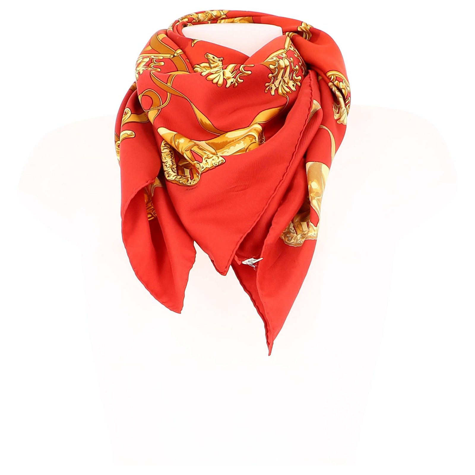 hermes scarf red