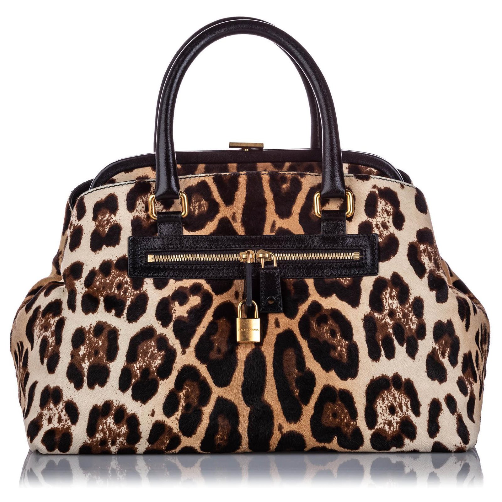 Dolce & Gabbana Dolce&Gabbana Brown Leopard Print Pony Hair Handbag ...