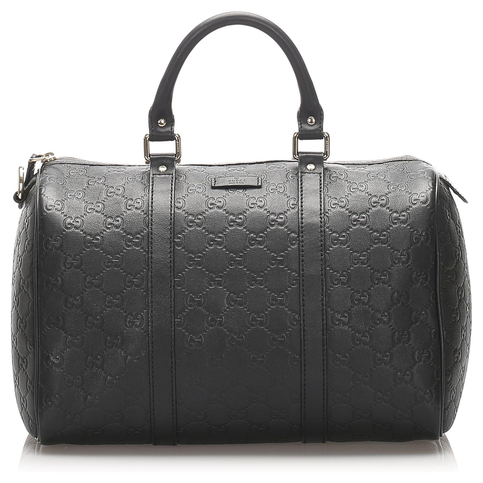 Gucci Black Guccissima Leather Joy Boston Bag Pony-style calfskin