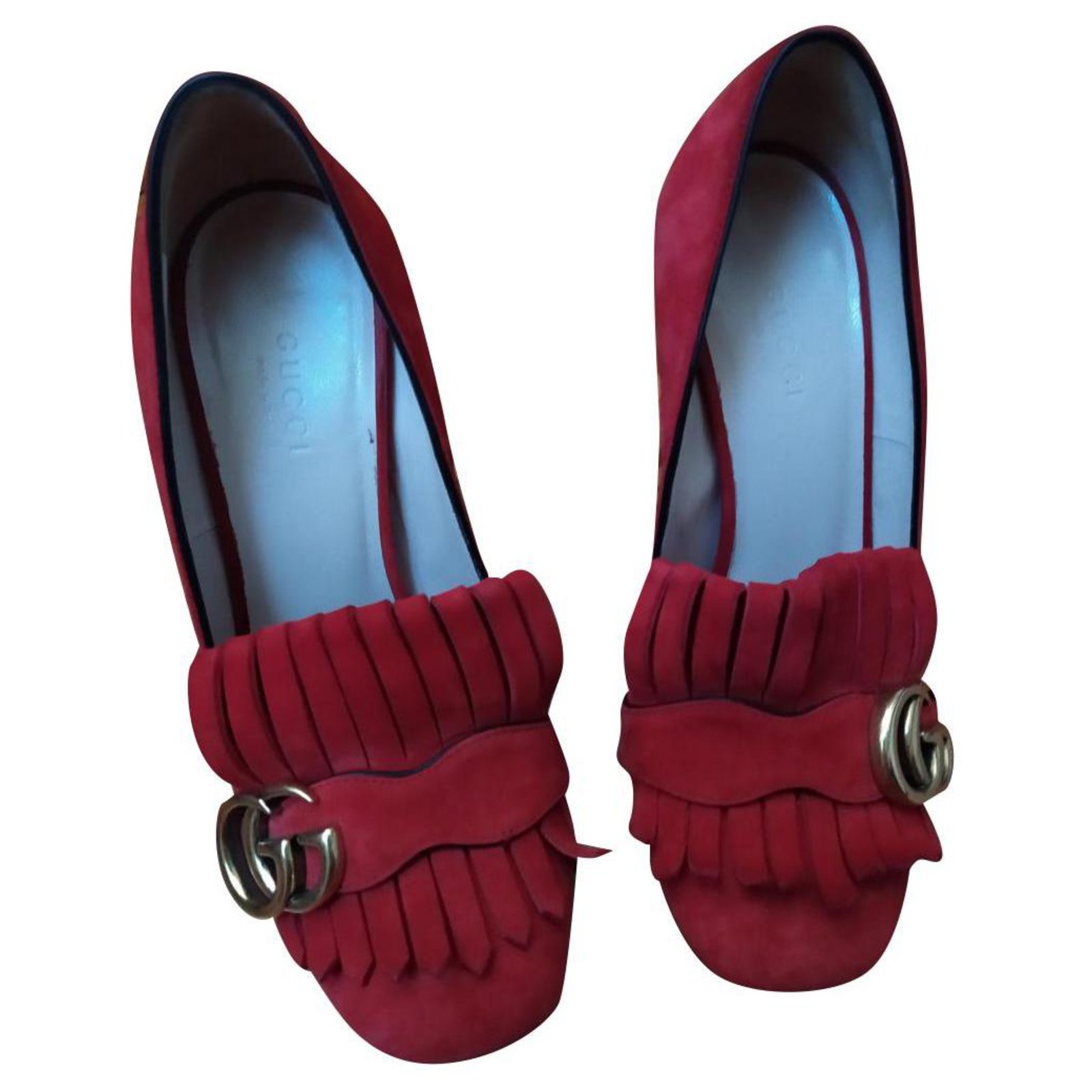 gucci marmont red shoes